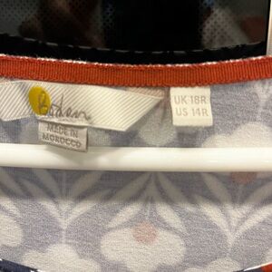 Navy Blue background Boden dress.